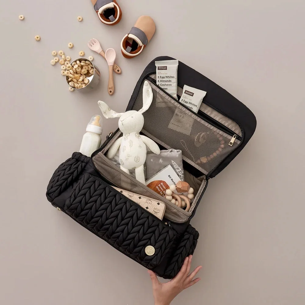 HAPP Levy Diaper Backpack Black | Large Travel Baby Bag with Multiple Pockets
